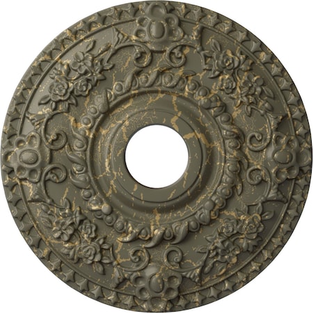 Ekena Millwork Rose Ceiling Medallion (Fits Canopies up to 7 1/4"), 18"OD x 3 1/2"ID x 1 1/2"P, Witch Hazel Crackle CM18ROWHC